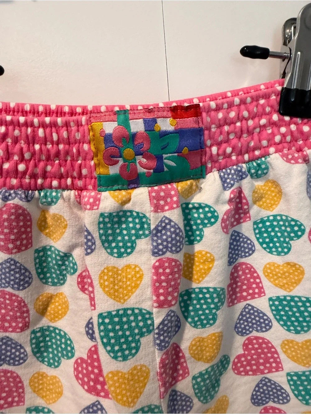 Vintage 90s Gymboree Heart Boxer Style Lounger Girls Shorts Size Large